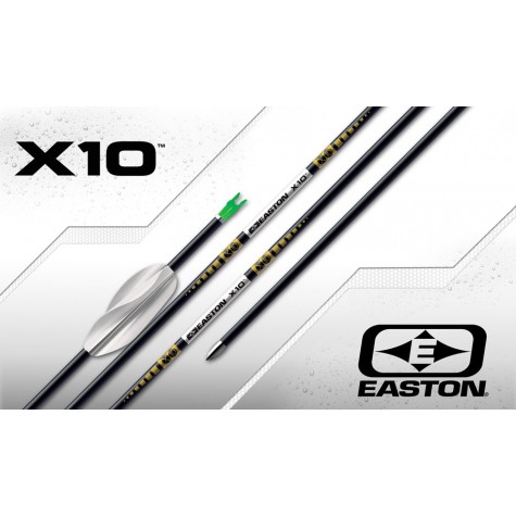 Easton X10 Arrows with EP08 Points & Beiter Pin Nocks (Set of 12) : ES10Carbon ArrowsES10 3FL B